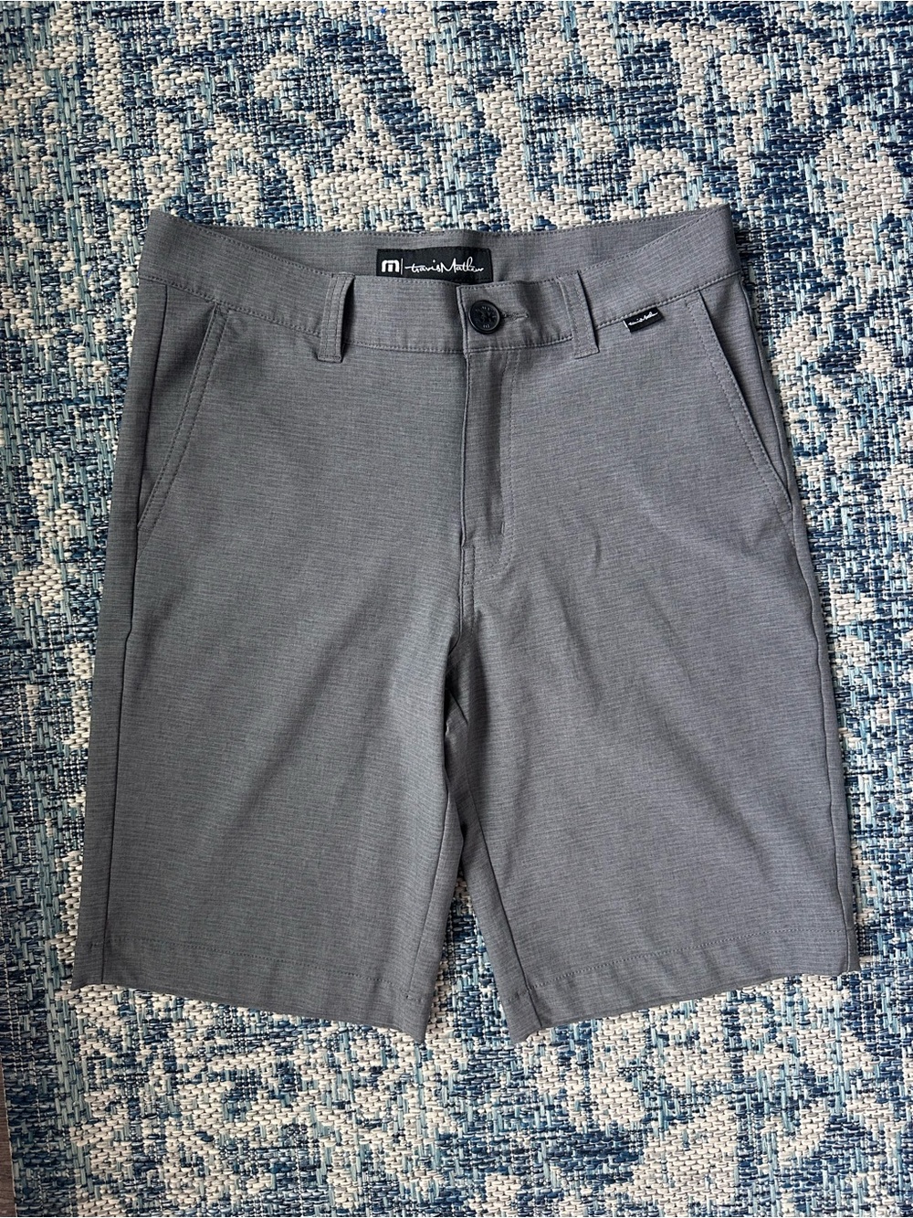 Travis Mathew boys Gray Performance Stretch golf Shorts